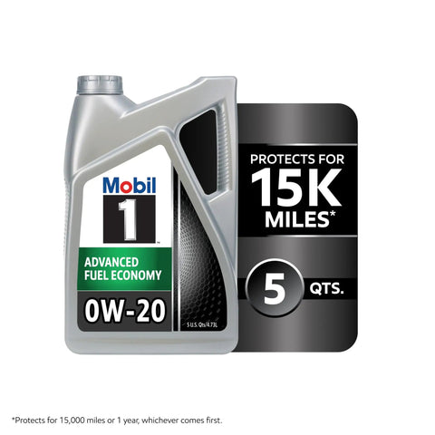 Top Shelf Full Synthetic Motor Oil 0W20 Five Quint Container showing 5 quarts of motor oil for cleaner engines and better MPG.