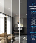 Interior view showing dimmable 12 Pack 4 Inch Square Led Recessed Light Fixtures With J Box, 5 Cct Dimmable Ceiling Lights in a modern room.