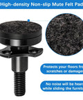 Heavy Duty Furniture Levelers 12 Pack Adjustable Leveling Feet With T Nut Kit For Tables Cabinets Sofas Ridiculously Solid Large Base Backs Up 2640 Pounds Stops Every Wobble Cold with black felt pad