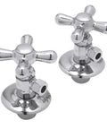 Traditional Pedestal Lavatory Kit With Cross Handles In Polished Chrome For A Clean No Fuss Bathroom Upgrade Includes Compression Angle Stops Adapters Bullnose Risers Sure Grip Flanges And All Necessary Hardware