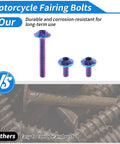 Premium Titanium Windshield Bolts And Washers For Harley Davidson Street Glide Street Glide Specials 2014 Plus shown with blue anodized finish.