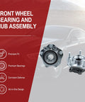 2 Pack Front Wheel Bearing Hub Assembly 5 Lug Fits Nissan Rogue 2014 To 2023 Rogue Sport 2017 To 2022 Qashqai