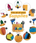 Pro Grade Janitorial Bundle With Heavy Duty Trash Can Caddy Bag And Expandable Closed For Cleaning Sign Durable Vinyl Organizer