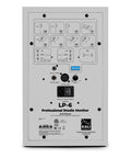Back panel of 6.5 Inch Powered Studio Monitor White Finish With 1 Inch Soft Dome Tweeter 3D Imaging Waveguide, showcasing controls.