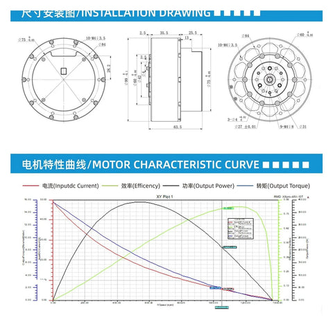 MG8016E-i6B dual-encoder planetary gearbox with DC servo motor and brake (RS485)