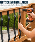 Direct installation of 32 and a quarter inch black curved aluminum deck balusters 25 pack includes 100 screws and 8 extra fasteners.