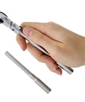 Flex Head Ratchet To T Handle Wrench 3 Piece Set One Quarter Inch Drive Small Ratchet Kit shown with extension