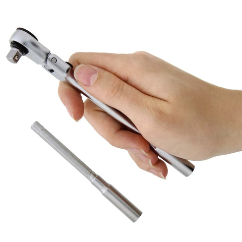 Flex Head Ratchet To T Handle Wrench 3 Piece Set One Quarter Inch Drive Small Ratchet Kit shown with extension