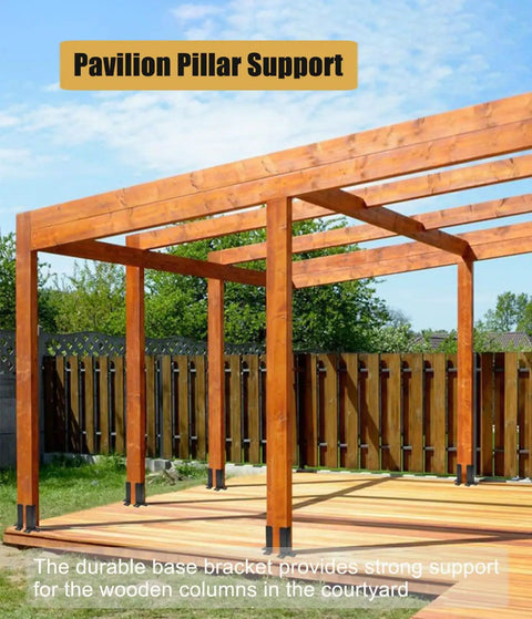 Tough As Nails Heavy Duty Adjustable Deck Post Base Brackets Kit For 1.5x1.5 2x2 2x4 And 4x4 Wood Posts Reversible Black Powder Coated Steel For Fence Pergola Railing Mailbox Support And Half Column Design