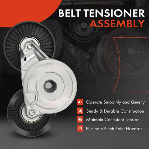 Beefy Belt Tensioner Assembly With Pulley For Dodge Dakota Durango Ram 1500 Jeep Commander Grand Cherokee Mitsubishi Raider Chrysler Aspen Replacement 53030958AC