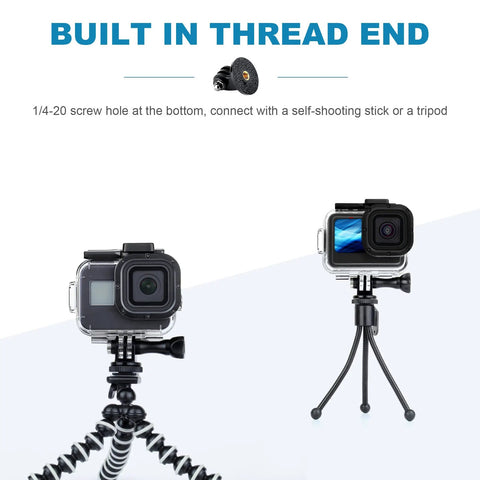 Heavy Duty 1/4-20 Thread Tripod Adapter For GoPro Action Cameras With Knockout Copper Screw Built Tough Against Rust Easy Monopod And Selfie Stick Hookup To Get Ya Shots Looking Flawless On Weekend Adventures with GoPro on flexible tripod.