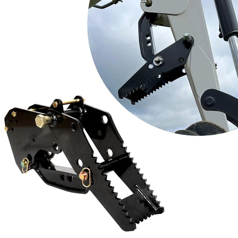 Beefy Universal Backhoe Thumb Excavator Attachment For Three Point Two Five Inch Boom Width Bolt On Heavy Duty Steel Black