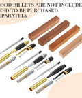 12 Pack Woodturning Pen Kit With Twist Ballpoint Refills Copper Turning Supplies showing parts and wood billets