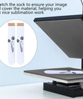 Two Piece Sock Jig For Sublimation Heat Press Dye Wood Jigs For Printing Socks DIY Pattern Accessory 17.83 By 3.35 Inches in use with heat press