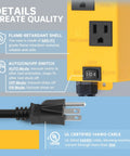 Ortis automatic vacuum switch in yellow with ON/OFF/AUTO toggle and UL-listed 14 AWG power cable
