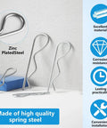 60 Piece Cotter Pin Kit With 5 Size Assortment, Heavy Duty R Clips And Hairpin Pins, Stainless Steel Fasteners, visible with features.