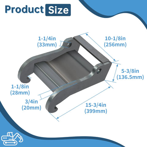 X Change Coupler Bracket Quick Attach For Bobcat E Series And Old Style Quick Attach Mini Excavator Bucket Mounting Accessory dimensions shown