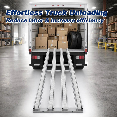 Heavy Duty Steel Roller Conveyor For Truck Unloading And Warehouse Daily Grind, Folding Gravity Slide Table For Boxes And Crates, Haul Freight Without Breaking A Sweat This Smooth Logistics Workhorse