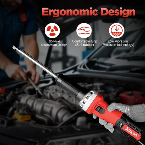 Six Inch Extra Long Extension Electric Die Grinder With Quarter Inch Collet Variable Speed Corded Power Tool in use