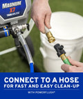 Heavy Duty Cart Airless Paint Sprayer For Interior And Exterior Jobs Featuring Stainless Steel Piston Pump connecting hose for easy clean-up.