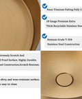 Gold Round Vessel Sink With Nano Titanium Plating Finish, 15.75 X 15.75 Inch T304 Stainless Steel Handmade Bathroom Sink details