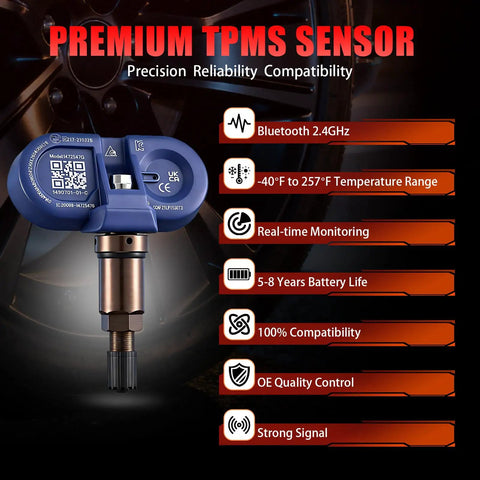 Bluetooth TPMS Sensor For Tesla Model 3 Model Y Model S And X Direct Fit With Stable Signal Auto Pairing Plug And Play No Programming Required OE Style Tire Pressure Monitoring For 2020 To 2026, blue sensor