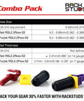 80 Pack Front Install Rack Mount Studs Set With 40 Red 2.2 mm And 40 Purple 3.2 mm Pieces For 19 Inch Racks With Square Punched Rails Cage Nut Free Quick Mount Solution packaging and specifications chart