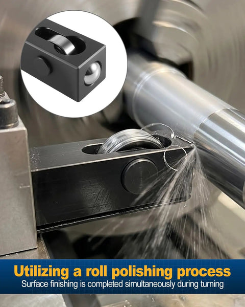 Insanely Smooth Mini Lathe Burnishing Tool For Traditional And CNC Lathes Roll Forming Polisher in operation polishing metal.