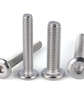 Top Shelf M8 1.25 X 30 Mm Flat Head Hex Socket Bolt Set Built Tough With 304 Stainless Steel Full Thread Design, Four bolts displayed.