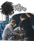 Spring Steel Wave Washer Set 500 Pack Compression Type With Three Wave Design For Solid Load Distribution In Electrical Automotive And Industrial Applications Pre Tempered Flat Wire Uniform Diameters High Elasticity And Anti Loosening Performance, black wave washers in auto repair