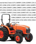 Orange tractor compatible with Kubota L Series mode list for ignition key replacement, focus keyword: 4 Pack Ignition Keys Replacement For Kubota L G And M Series Tractors Built For Heavy Duty Farm Use Fits Mahindra Mitsubishi Case 32412 35260 31852 Key Set.