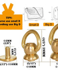 Heavy Duty Brass D Ring Rivets For Leather Belts Purses Bags Shoes Wallets And More 360 Rotatable Nailheads 10mm Nailhead DIY Hardware Set 2 Pieces Durable Brass Fasteners For Leatherworking Case Motorcycle Furs And Jeans. brass D-ring rivets, 10mm and 12mm sizes