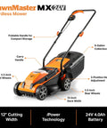 Cordless Lawn Mower And Leaf Blower Combo With Two 4.0Ah Batteries And Charger No Cord Hassle 24V Max Power 13 Inch Cut