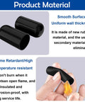 Black round vinyl rubber end cap from 158 Pcs Rubber End Caps Kit demonstrating flame resistance and smooth surface material.