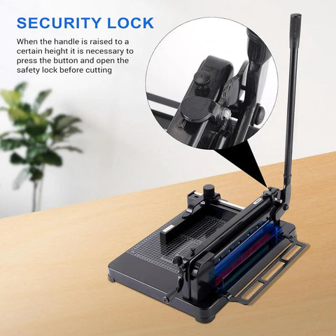 Workhorse 12 Inch Paper Cutter With 400 Sheet Capacity Solid Steel Guillotine Trimmer For No Sweat A4 Paper Leather And Fabric Cuts In Home Or Office Workspaces Black