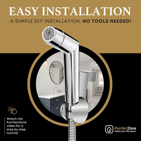 Dual Function Bidet And Diaper Sprayer For Toilet, Top Notch Hygiene Upgrade With Leak Proof Stainless Steel Braided Hose