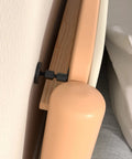 Adjustable Threaded Bed Frame Stabilizer Anti Shaker Headboard Wedge Knocks That Creak Out Bolting Gear To Wall Heavy Duty Squeak Stopper Fix Sleep Setup Four Pack Floor Firm Stand attached to bed frame fitting snugly against wall.