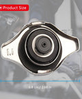 Honda Radiator Cap Fits Accord Civic CRV Odyssey And More Models Leak Proof Seal Durable Metal Cap Easy Replacement For Smooth Overheating Control And Quick Fitment Keeps Your Ride Running Smooth, top view showing size dimensions.