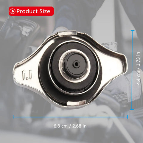 Honda Radiator Cap Fits Accord Civic CRV Odyssey And More Models Leak Proof Seal Durable Metal Cap Easy Replacement For Smooth Overheating Control And Quick Fitment Keeps Your Ride Running Smooth, top view showing size dimensions.