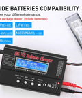 All In One RC Battery Charger And Discharger For 1S To 6S LiPo LiFe Liion And 1S To 15S NiMH NiCd Packs with display and connectors