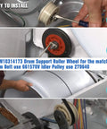 Dryer Maintenance Kit With Drum Roller, Belt And Idler Pulleys Replacement Includes WPW10314173 Roller Set, 661570V Belt