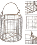 Stainless Steel Ultrasonic Cleaner Basket With Fine Mesh And Swinging Handle Fits Standard Tanks, durable for delicate items.