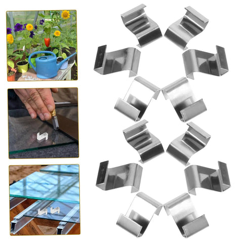 DIY Friendly Stainless Steel Glazing Clips For Greenhouse Set Of Five With Twenty Five Clips Per Set Easy Install Kit Durable Clamp For Glass And Polycarbonate Panels