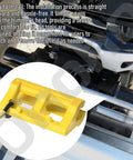 4 Inch Outboard Motor Steering Lock With Hydraulic Cylinder Stops For Boat, Universal Fit, Heavy Duty Lanyard shown in use