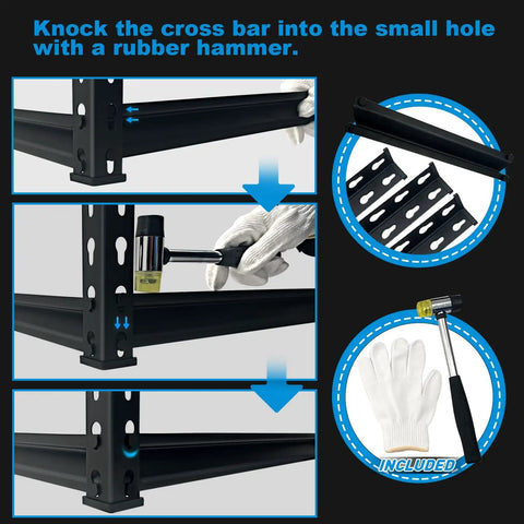 Heavy Duty Five Tier Metal Shelving Unit 1650 Pound Capacity Adjustable Layers For Garage Basement Kitchen Or Warehouse 27.5 By 12 By 59.8 Inches Straight Up Rock Solid Storage Rack