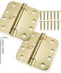 Heavy Duty Pro Grade 4 Inch Self Closing Spring Door Hinge With Five Eighth Inch Radius Corners UL Listed Brass Pack Of 2 for doors