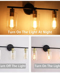 Three Light Matte Black And Gold Bathroom Vanity Light Fixtures With Glass Shade Dope Modern Wall Sconce Industrial Style