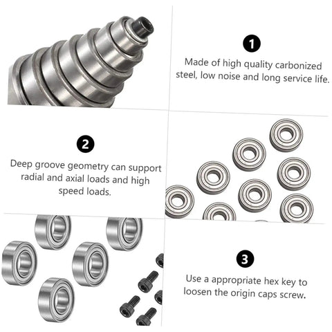 Top Mounted Router Bit Ball Bearing Gear With Low Noise Double Shielded Design Includes Screws And Wrench Replacement Bearings For Depth Adjustment And Repair Random Style For Woodworking Projects shown in use