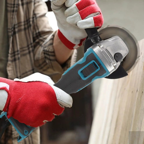 Cordless Angle Grinder Kit With High Speed Metal Cutting And Polishing Rechargeable Battery Lightweight Plastic Construction Pro Grade Tool For Metalwork And Finishing Projects, cordless grinder in use