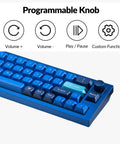 Compact 52 Key Mechanical Keyboard With Solid Aluminum Frame And Tunable Layers Featuring Hot Swappable Gateron Red Switches Custom Rgb Lighting And Straight Fire Typing Feel Perfect For Mac Or Windows Setups Ready To Level Up Your Gear Legit Fast showing programmable knob for volume and custom functions.